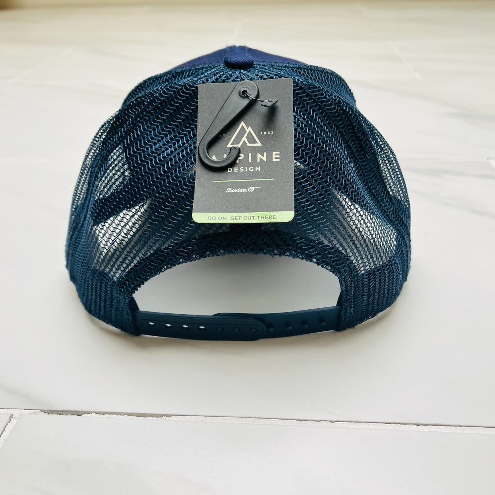 Alpine Design AD Washed Mesh Trucker Cap 'Navy' ADMA8015 One Size - Picture 2 of 4